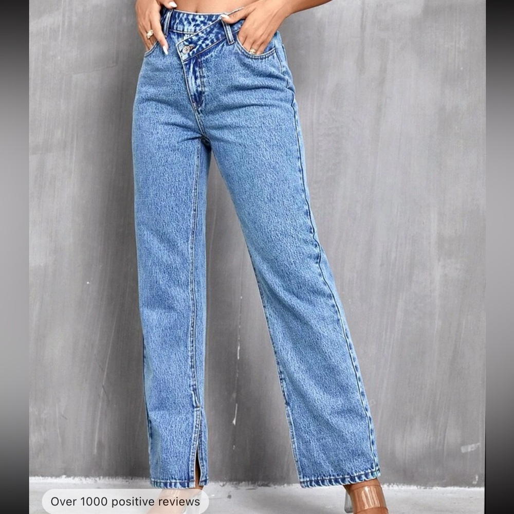 SHEIN Frenchy Stepped Waist Straight Leg Jeans size 4